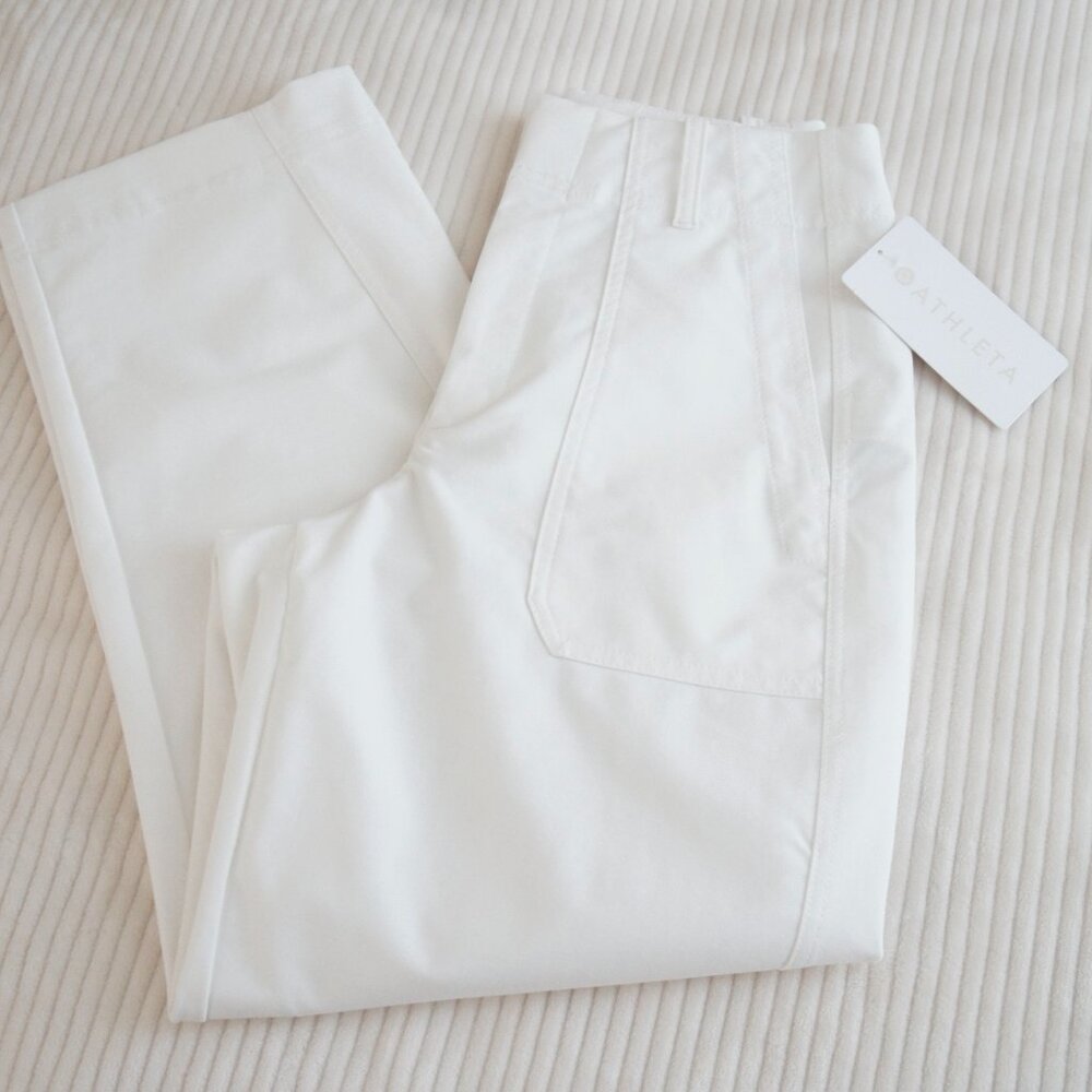 Athleta White Skyline High Rise Barrel Leg Pant Size 4 NWT - Picture 4 of 9